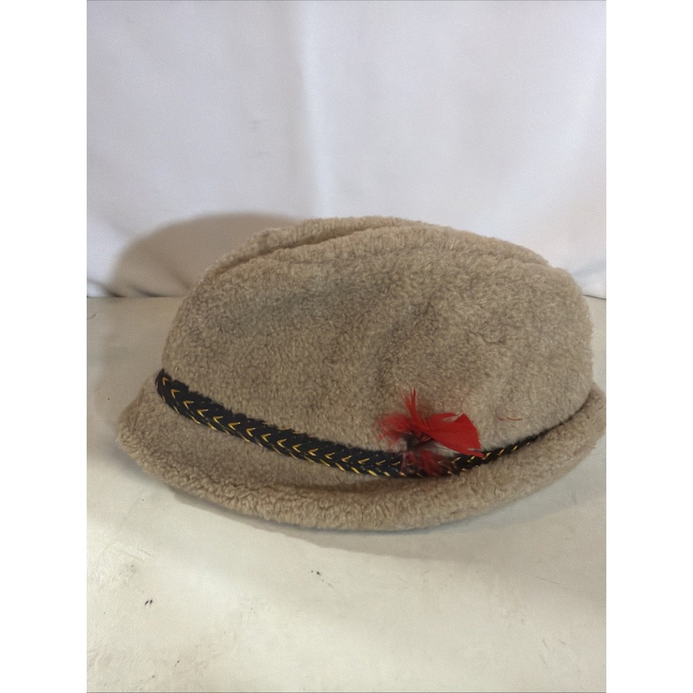 Vintage UNION MADE USA Faux Fur Bavarian Style Alps Fedora Hat Size Medium Nice